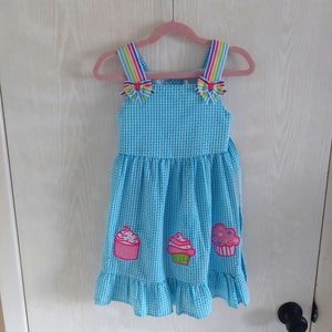 Emily Rose sz5 girls seersucker blue dress